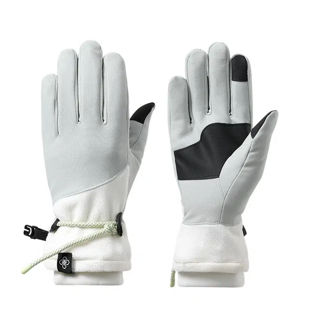 南极人 冬季防风防寒加绒户外骑行运动防滑可触屏五指 加厚 保暖手套 女款