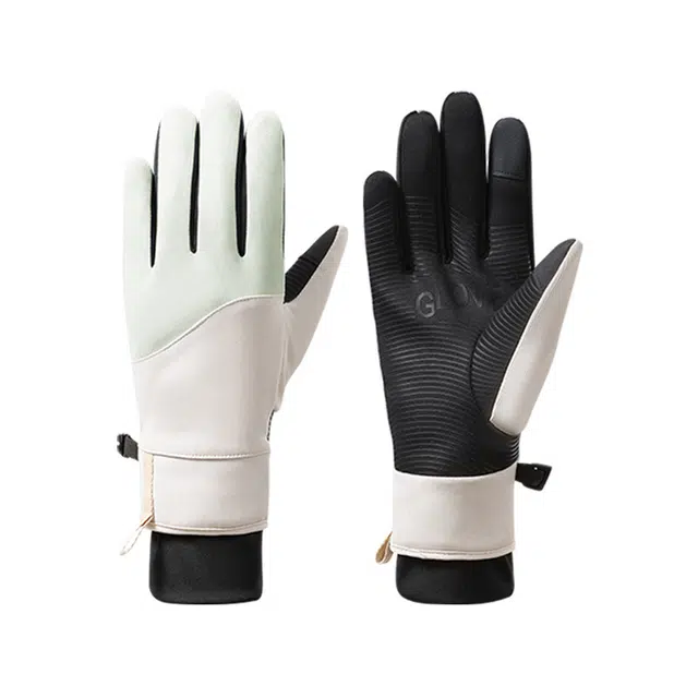 南极人 冬季防风防寒户外骑行登山运动专用防滑可触屏加绒 加厚 保暖手套 女款