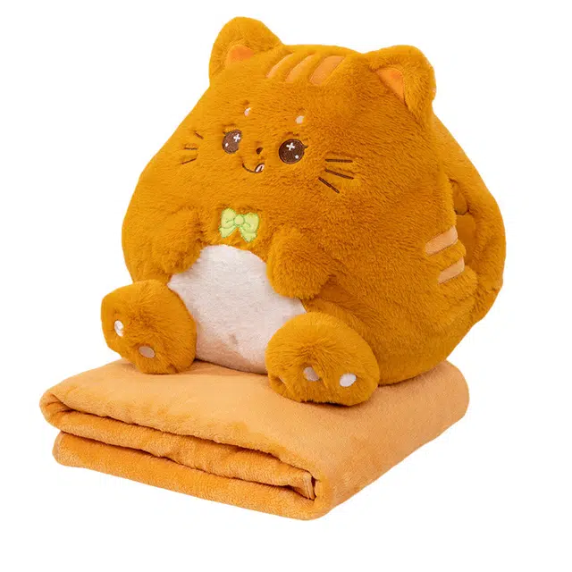 爱冰清 卡通胖墩墩小熊猫 暖手捂三合一毯 柔软舒服 玩偶周边