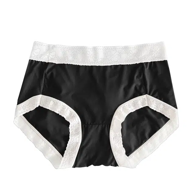俞兆林 冰丝无痕蕾丝边薄款中腰性感速干面膜三角抗菌内裤 女款 组合装