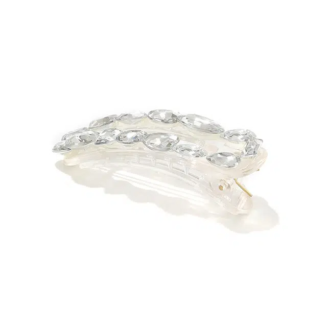 如花梦 高级感满钻侧边发夹  在逃公主甜美刘海小卡子亚克力  少女心百搭发饰发卡 女款