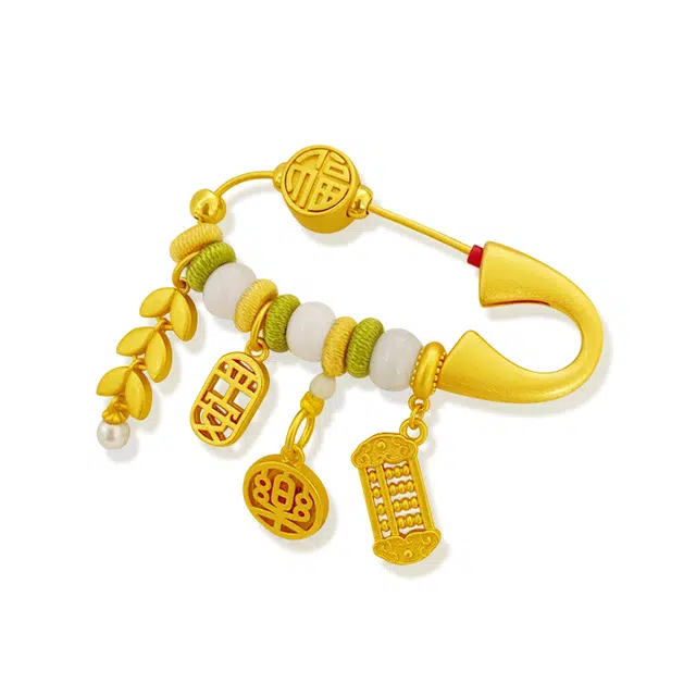 谧月珠宝 新中式小众平安纳福寓意好 国潮复古锦衣玉食 别针显白招财气质 合金 胸针 男女同款情侣款