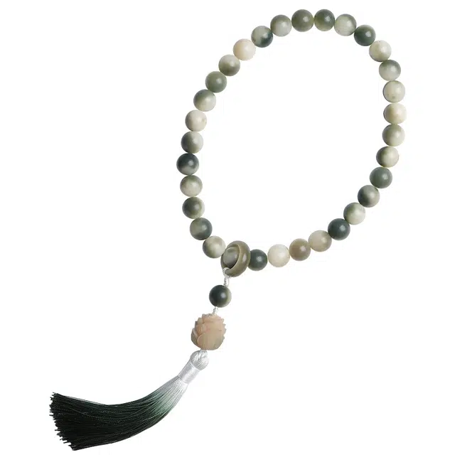 月印百川 烟青渐变跑环手捻 好运连连莲花珠转运念珠佛珠手持 新中式 古风手把件 小众 文玩 菩提根 手串 男女同款情侣款