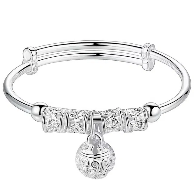 优态 宫铃珠推拉 简约小清新缕空手饰 合金 手镯 女