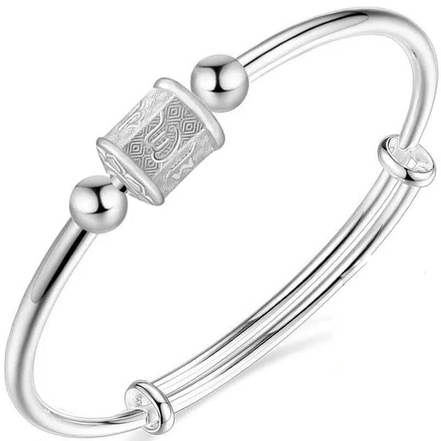 优态 六字真言推拉民族风梵文镯子 合金 手镯 女