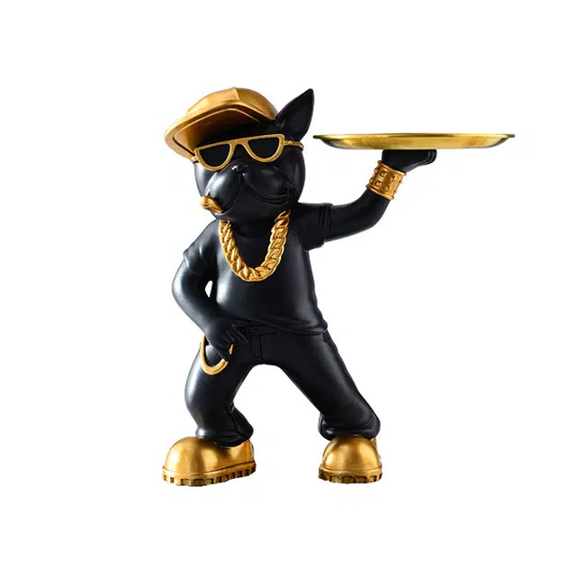 钵提 创意斗牛犬狗摆件 钥匙收纳托盘简约方便 耐用  潮流衍生品