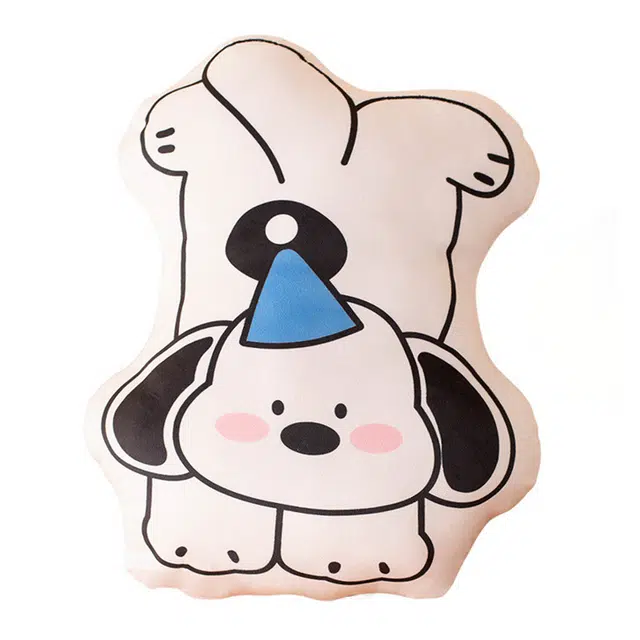 狐狸仙 可爱流汗小狗抱枕 呆萌小白狗娃娃 玩偶 毛绒公仔