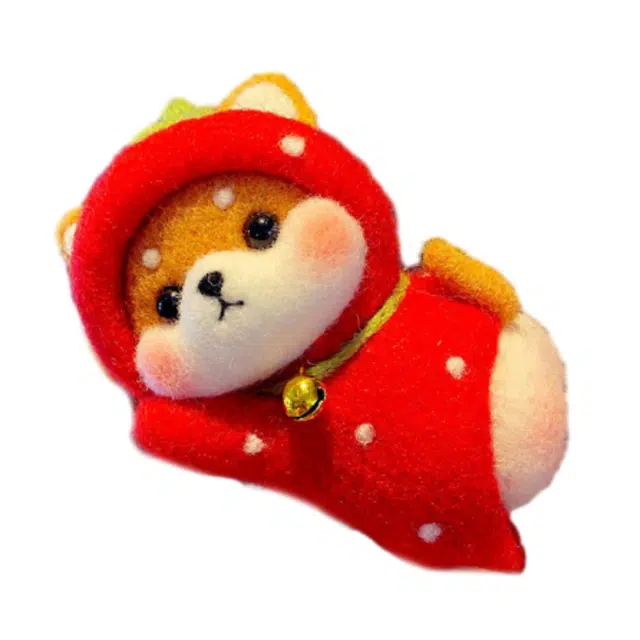 雄俊 羊毛毡戳戳乐小财柴犬 玩偶 毛绒公仔