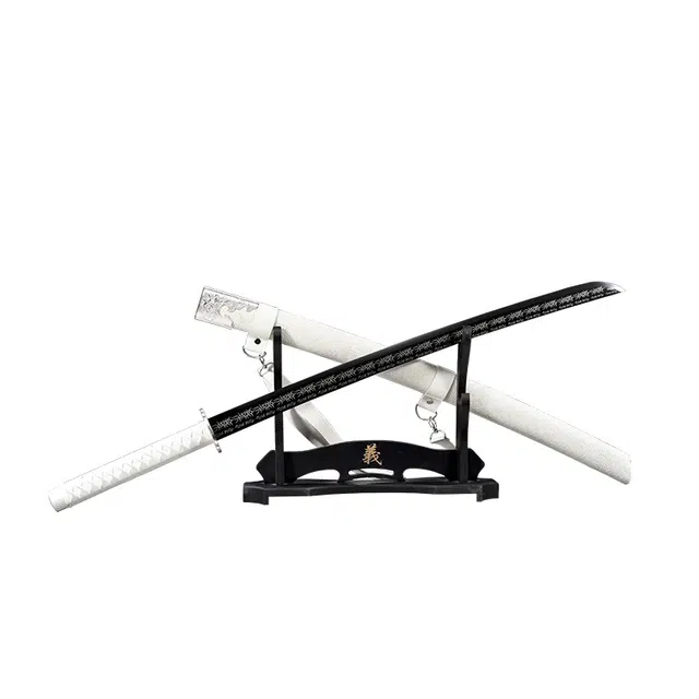 天子剑 绣春刀 绸缎包杉木鞘加厚合金装具高锰钢一体锻打刀身 成品模型