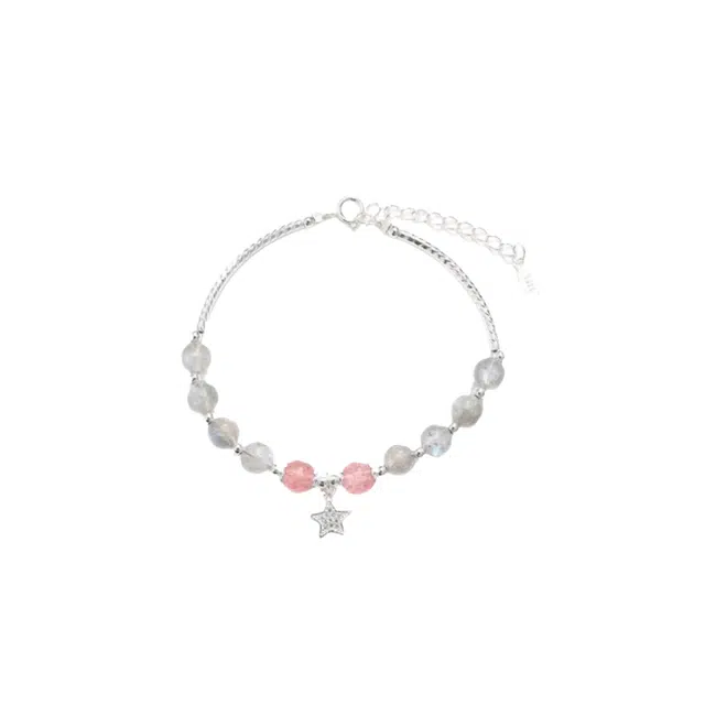 大唐国鼎 月光石 简约时尚 小众设计气质温柔通勤手饰 纪念日告白甜蜜饰爱 闪耀星河 合金 手链 女款