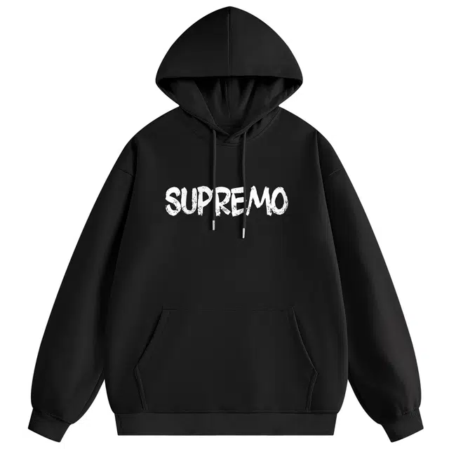 吾皇猫 学院风美式复古简约百搭卡通动漫字母印花连帽套头长袖休闲卫衣 男女同款