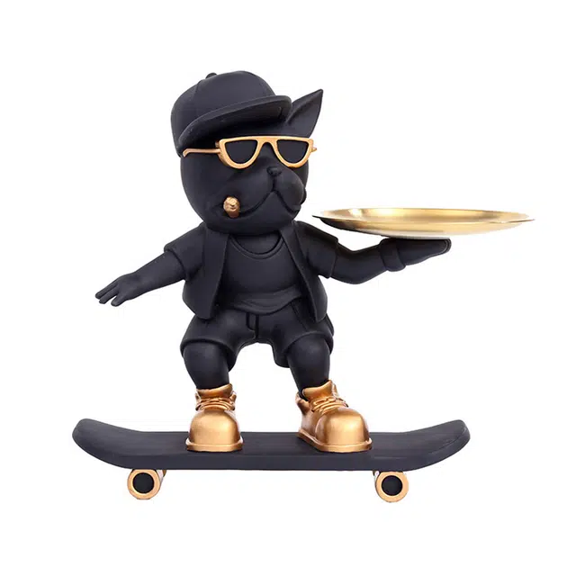 钵提 创意滑板鞋 斗牛犬 狗托盘时尚  潮流衍生品