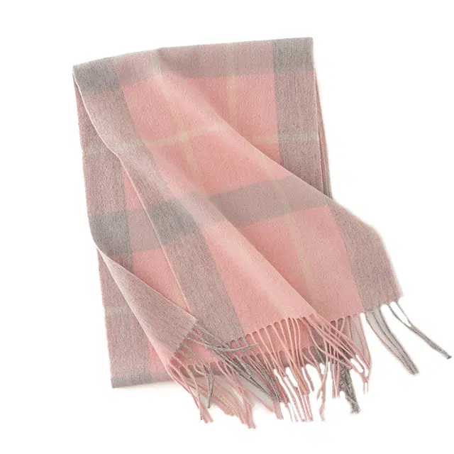 浪莎 秋冬羊毛格纹英伦经典学院风保暖围脖披肩 绒线围巾 通用