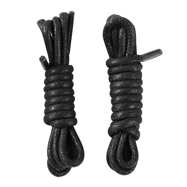 足印部落 商务皮鞋适用圆形细腻编织耐磨耐用 涤棉质地轻薄打蜡 鞋带 通用