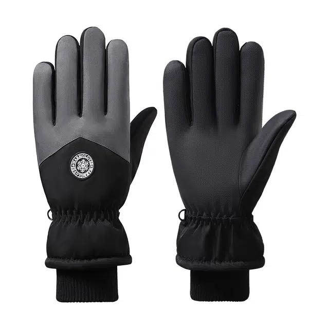 南极人 加绒保暖触屏防滑骑行电动车防寒防风户外运动防泼水 加厚 滑雪手套 男