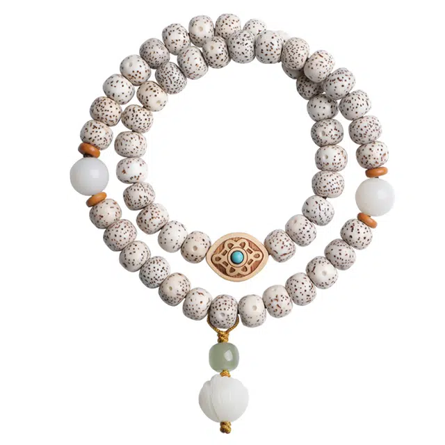 月印百川 招财纳福中国结好运连连转运莲花珠 复古中式国潮搭配汉服旗袍 星月菩提 手串 通用