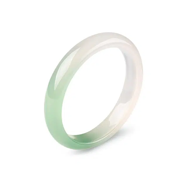 骊碧 新中式复古原创设计半白半绿青山黛汉服国潮风古风轻奢高档气质 玉髓 玉石手镯 女款