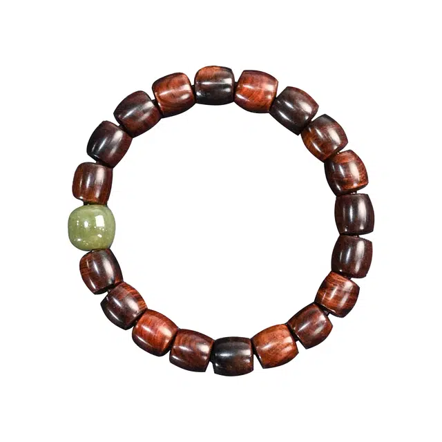 天纵 国潮复古招财转运文玩念珠  佛珠小众设计高级感国风精致 花梨木 木作手串 通用