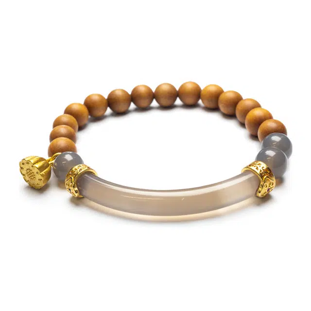 周帝王 半山烟雨平安喜乐国风纳福新中式转运珠正缘桃花诸事顺利国潮小众女朋友生日送福气礼盒款 芭比檀香 手串 女