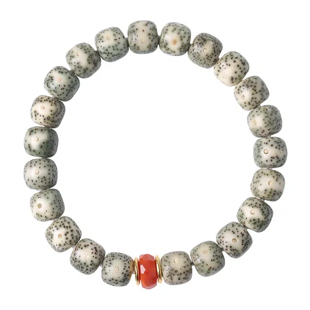 月印百川 绿阴皮高油高密转运念珠手把件 盘玩古风禅意佛珠手持 新中式复古国潮文玩 星月菩提 手串 通用