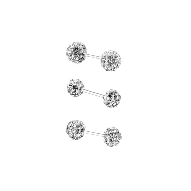 大唐国鼎 闪钻球 小巧精致日韩轻奢高级感气质 冷淡风小众设计 合金 耳钉 男女同款情侣款