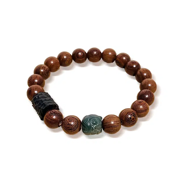 希遇 复古国风小众精致盘珠串 吉祥如意醒狮 金丝檀木 木作手串 男女同款情侣款