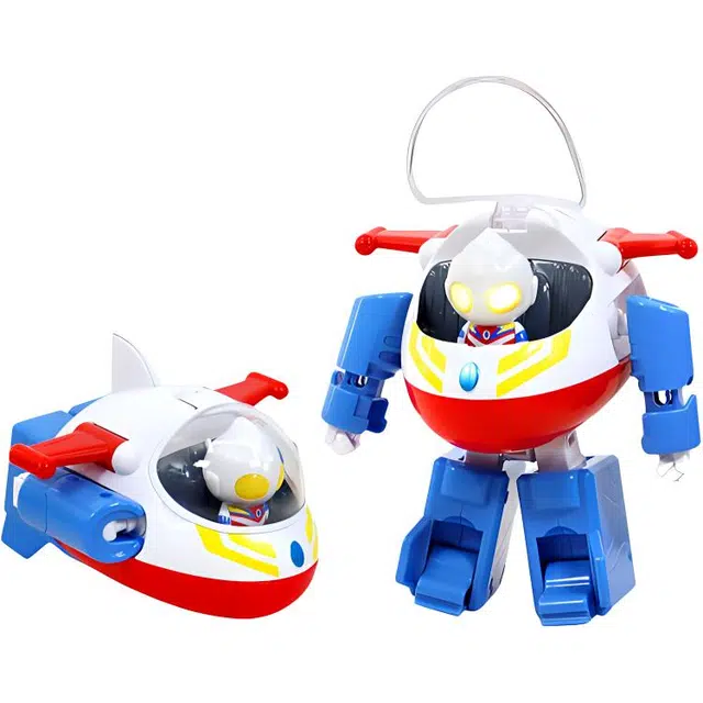 灵动创想 奥特酷宝变形载具机器人发光公仔 玩具