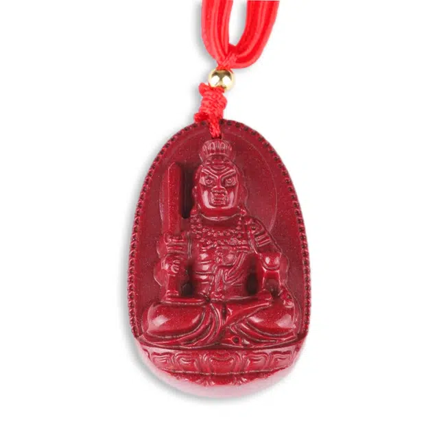 妍韵珠宝 十二生肖本命佛 八大守护神护身符挂件 朱砂 玉石吊坠 通用