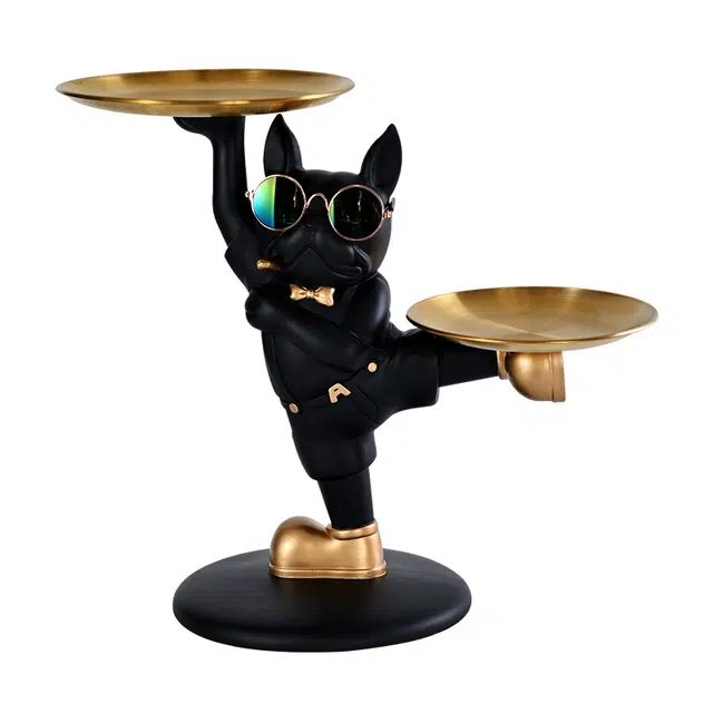 钵提 抬脚法斗创意摆件钥匙收纳托盘现代个性家居玄关前台装饰品摆设  潮流衍生品