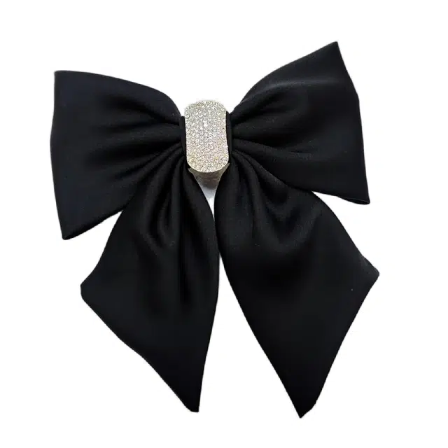 左欧 大蝴蝶结优雅弹簧夹发饰 发卡头饰夹子头花 布艺 合金 发夹 女