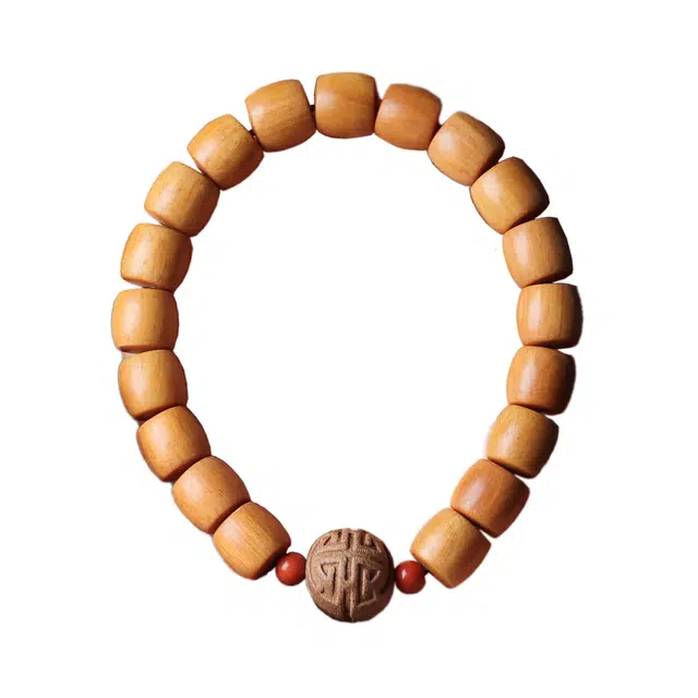 仙友 国风新中式檀木老型珠桶珠文玩佛珠合香珠小众设计招财纳福转运珠 芭比檀香 木作手串 男女同款情侣款