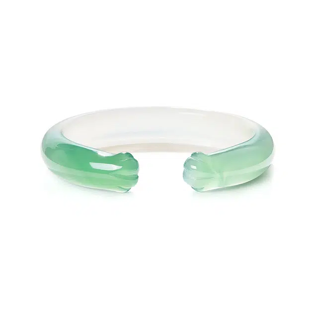 尚仟伊 青山黛半山半水好运喵喵猫爪 新中式国风可爱小众设计感 玉髓 手镯 女款