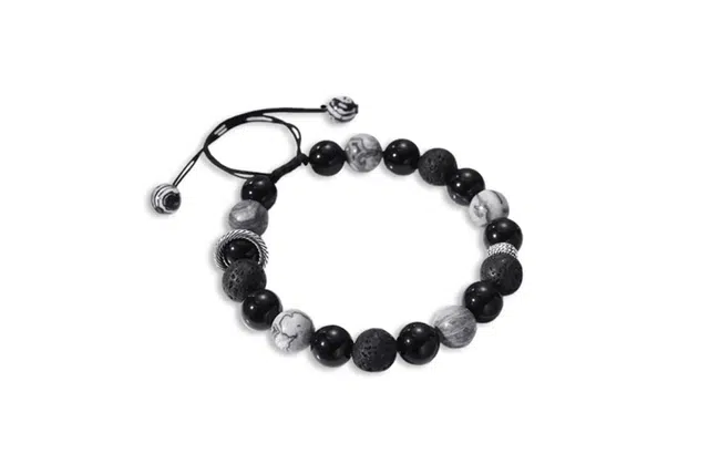 尚银福 三生万物 新中式嘻哈潮流小众设计气质轻奢高级感 甜蜜饰爱 编织抽绳 黑曜石 玉石手链 男女同款情侣款