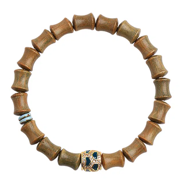 月印百川 步步高升新学期转运竹节念珠 新中式国风佛珠手饰手把件 绿檀 手串 通用