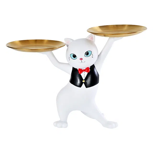 钵提 妖娆猫创意桌面摆件客厅家居装饰品玄关收纳酒柜茶几乔迁  潮流衍生品