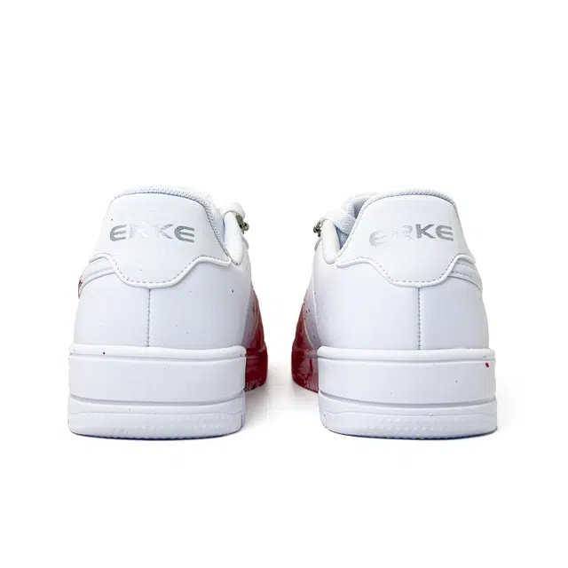 【定制球鞋】鸿星尔克 空军一号 案发现场 泼墨 舒适潮流 耐磨防滑 低帮 板鞋 男款 红白