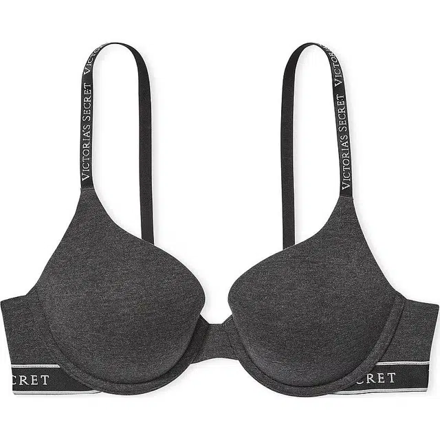 Victoria's Secret Push-Up Perfect Shape Ribbed Cotton BraGrey V
