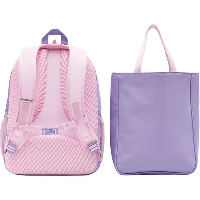 安踏儿童 拼色拉链开合耐磨大容量 织物 书包双肩包 常规 儿童款 粉色