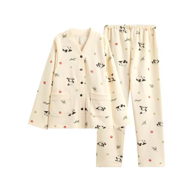 芬腾 舒适透气休闲长袖长裤睡衣套装 女款