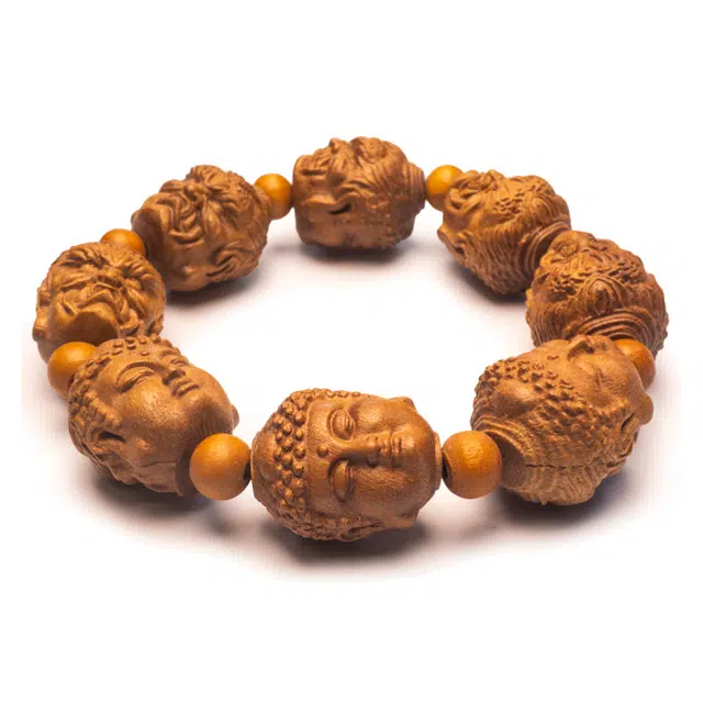 周帝王 灵隐寺佛魔之间双面精工雕刻生肖顺利本命佛福气满满国风转运珠新中式生日送福气礼盒 桃木 手串 男女同款情侣款