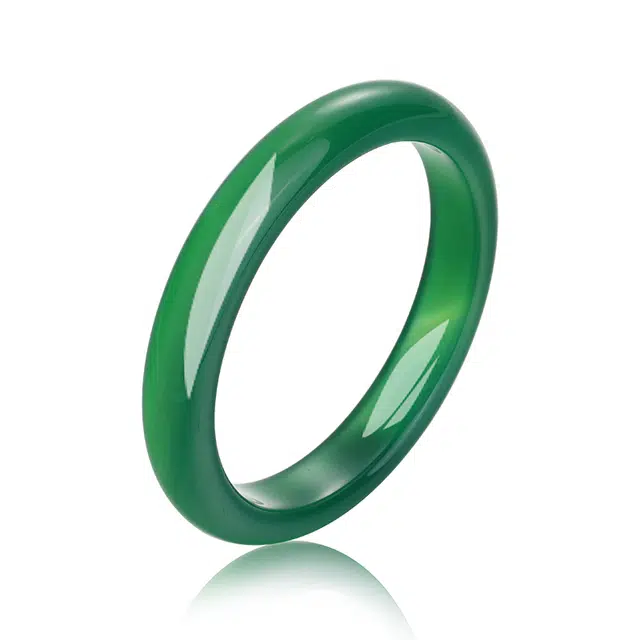 彗时珠宝 清透绿玉石国风青绿玉髓手镯 百搭古风精致古风汉服旗袍轻奢镯子 新中式玛瑙手镯细厚手饰玉石女款