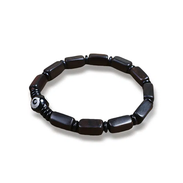 希遇 暗夜禅竹 中式高级 通勤温柔精美 黑檀 木作手串 男女同款情侣款