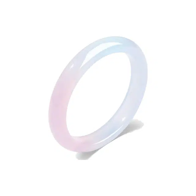 重庆金店 半壁江山粉镯 甜美精致灵动莹润细腻淡紫温气质多巴胺可爱森系闭口 玉髓 手镯 女款