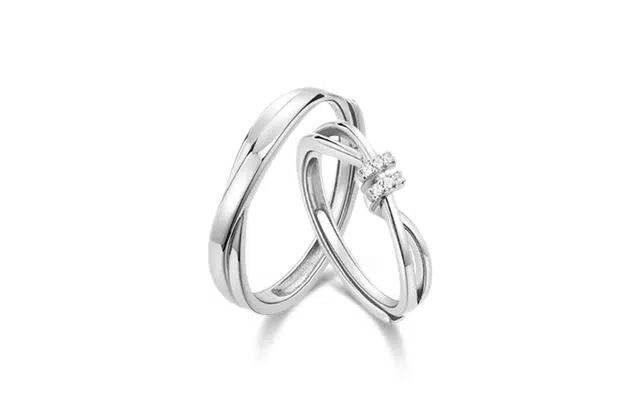 大唐国鼎 爱意交织缠绵简约闪亮日常 合金 戒指 男女同款情侣款