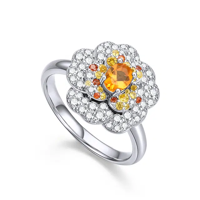 牧野 原创设计高雅牡丹 戒指 女款