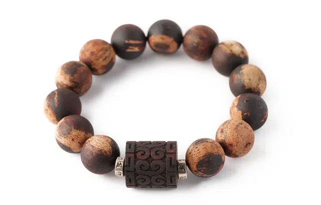 三檀小舍 国风国潮 花斑蚊 小众设计 复古霸气大气高级感 木作 手串 男女同款情侣款 降真香