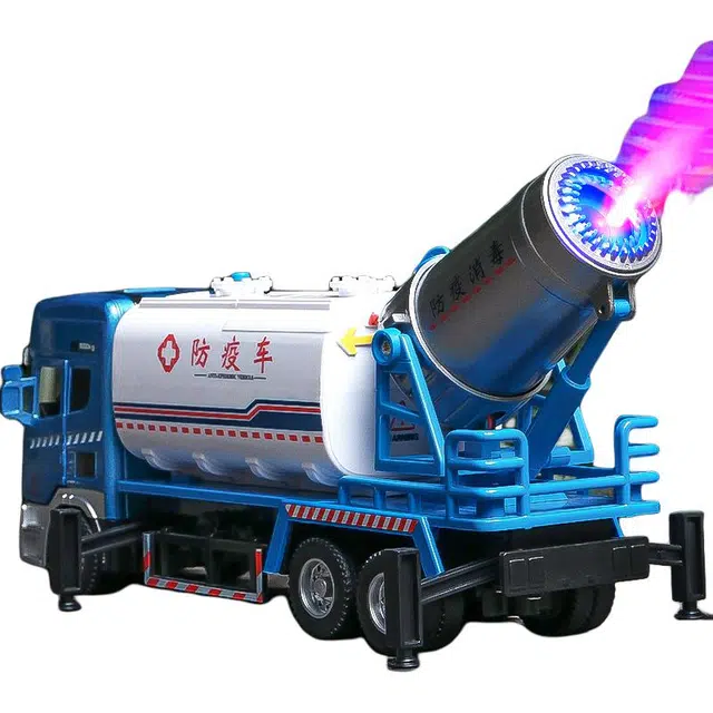 卡威 洒水车环卫车汽车 合金降尘喷雾车 玩具
