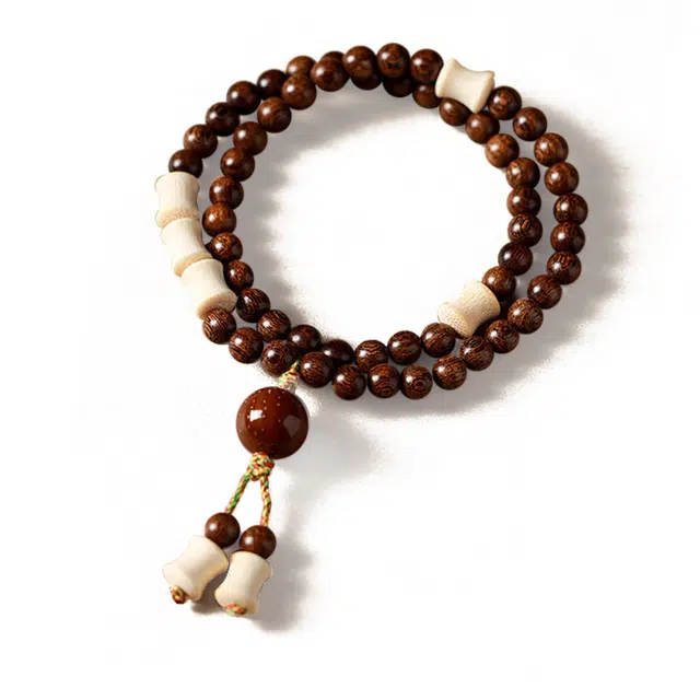 京华录 国潮复古文艺风简约宫廷风气质感 手持盘玩佛珠 时尚潮流民族风高级感 紫金鼠 木作手串 男女同款情侣款 金丝檀木