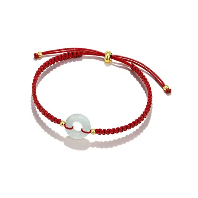 重庆金店 转运平安扣 国风平安扣小众设计手编绳如意手绳 简约大气时尚百搭首饰 玉髓 手链 男女同款情侣款