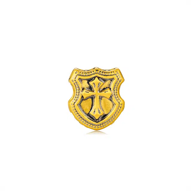 曼卡龙 银翼骑士 守护盾牌 足金 按克计价 黄金吊坠 女款